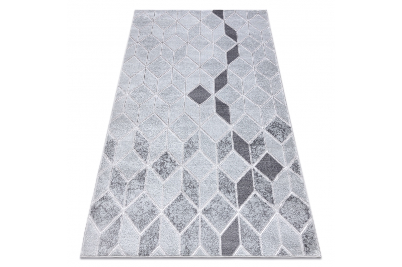 Matto MEFE moderni B400 Kuutio, geometrinen 3D - harmaa 280x370 cm