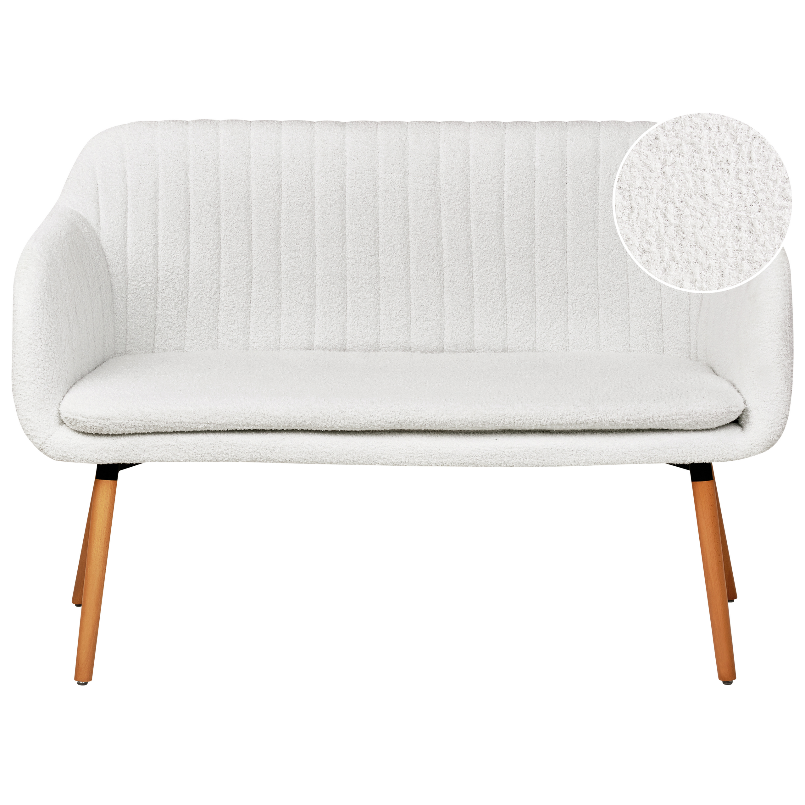 Verhoiltu penkki TABY buklee Luonnonvalkoinen 2-istuttava