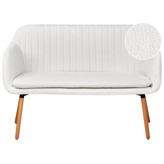 Verhoiltu penkki TABY buklee Luonnonvalkoinen 2-istuttava