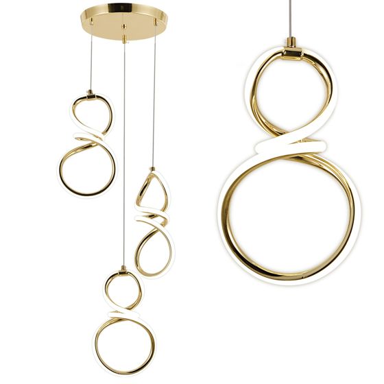 TOOLIGHT riippuva kattovalaisin G073-3CPR kulta, 132,5x17,5x29,5cm