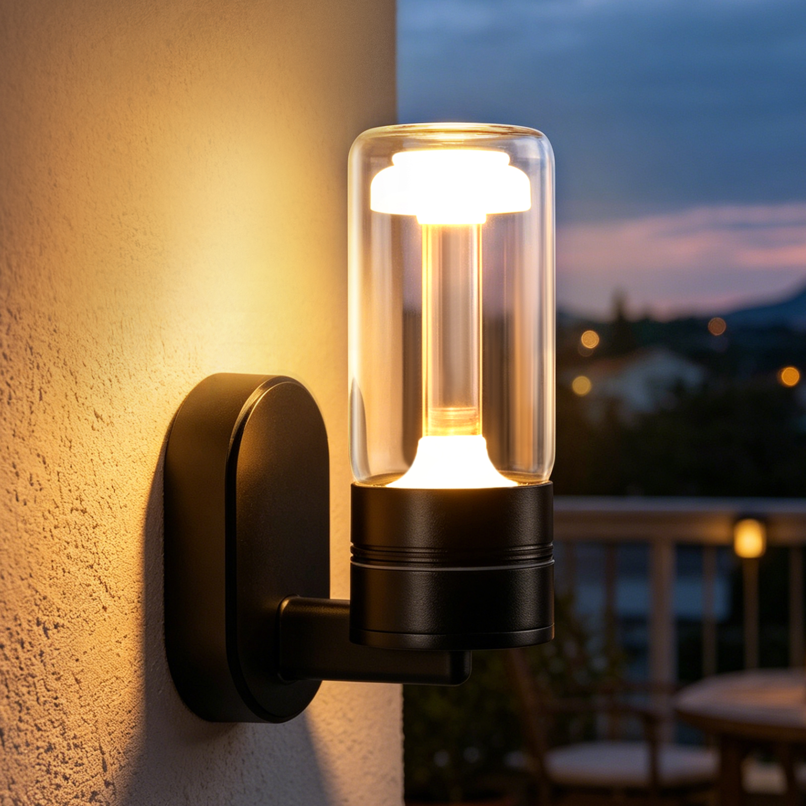 ZMH 10W LED-ulkoseinävalaisin, musta, 3000K, IP65, terassille, julkisivuun, eteiseen, portaikkoon