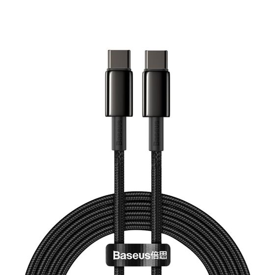 USB-C - USB-C pikalatauskaapeli 100W 2m - kokomusta