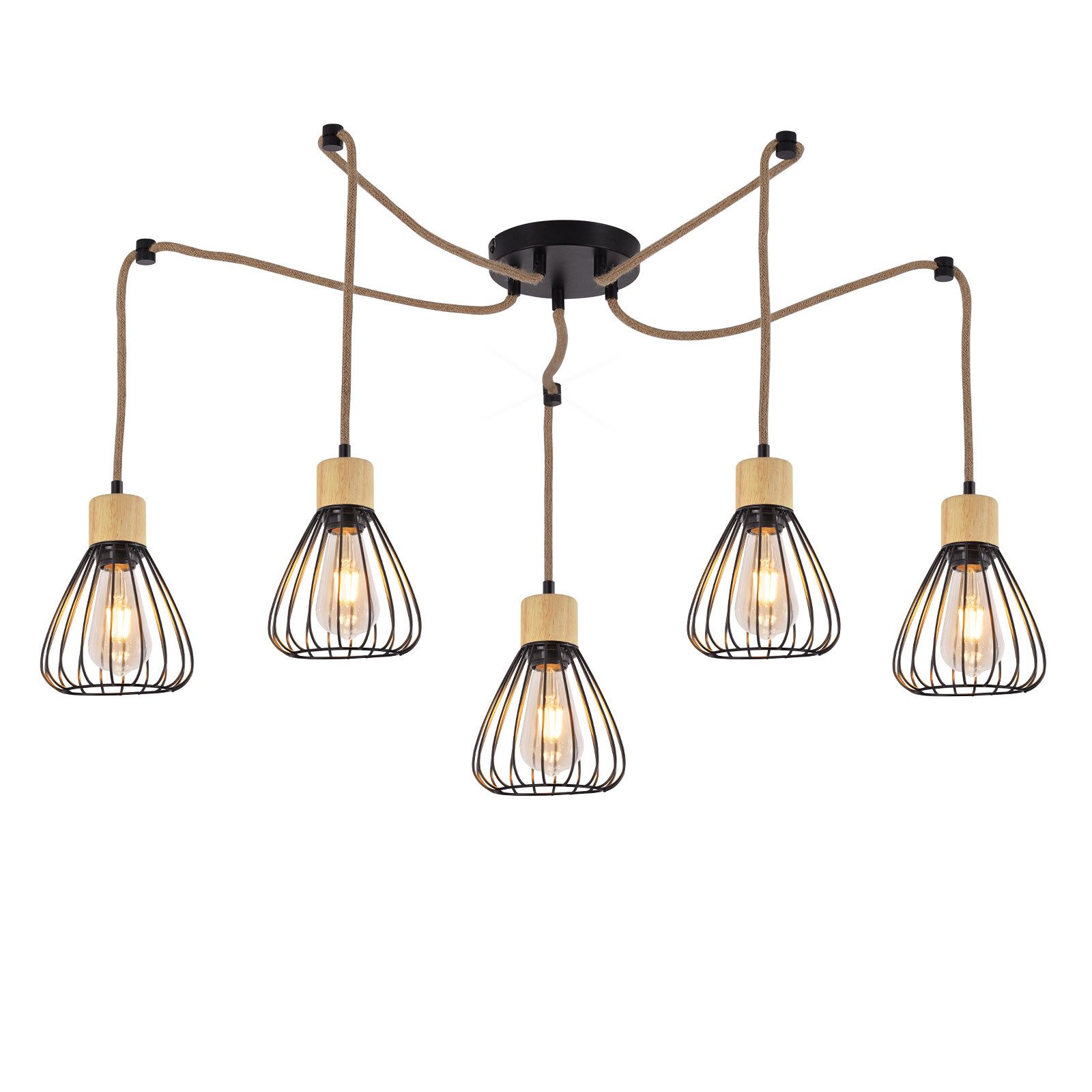 NETTLIFE riippuvalaisin ruokapöytä riippuvalaisin olohuone vintage musta ruokailuhuoneen riippuvalaisin 5 liekkiä retro E27