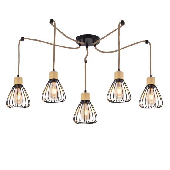 NETTLIFE riippuvalaisin ruokapöytä riippuvalaisin olohuone vintage musta ruokailuhuoneen riippuvalaisin 5 liekkiä retro E27