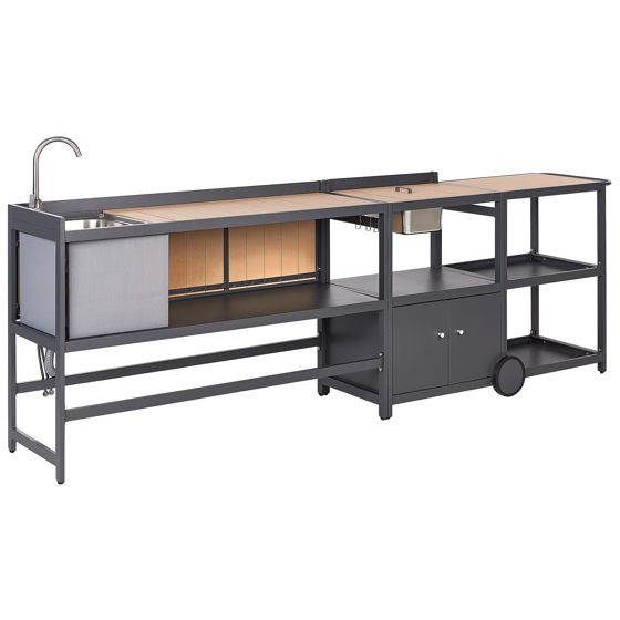 Ulkokeittiösetti pesualtaalla ORTISEI metalli Vaaleanruskea