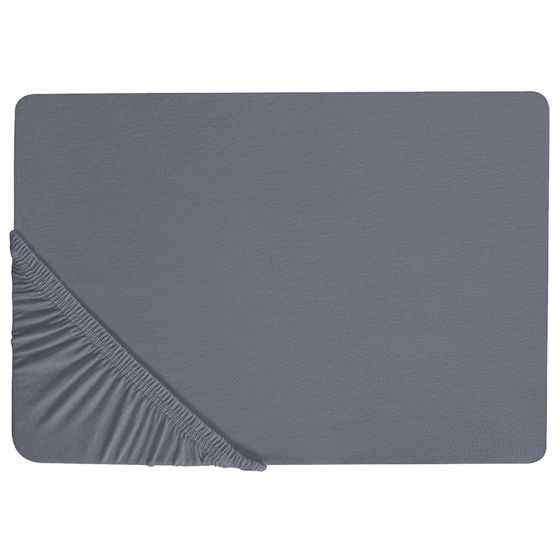 Muotoonommeltu lakana JANBU puuvilla 90 x 200 cm Tummanharmaa