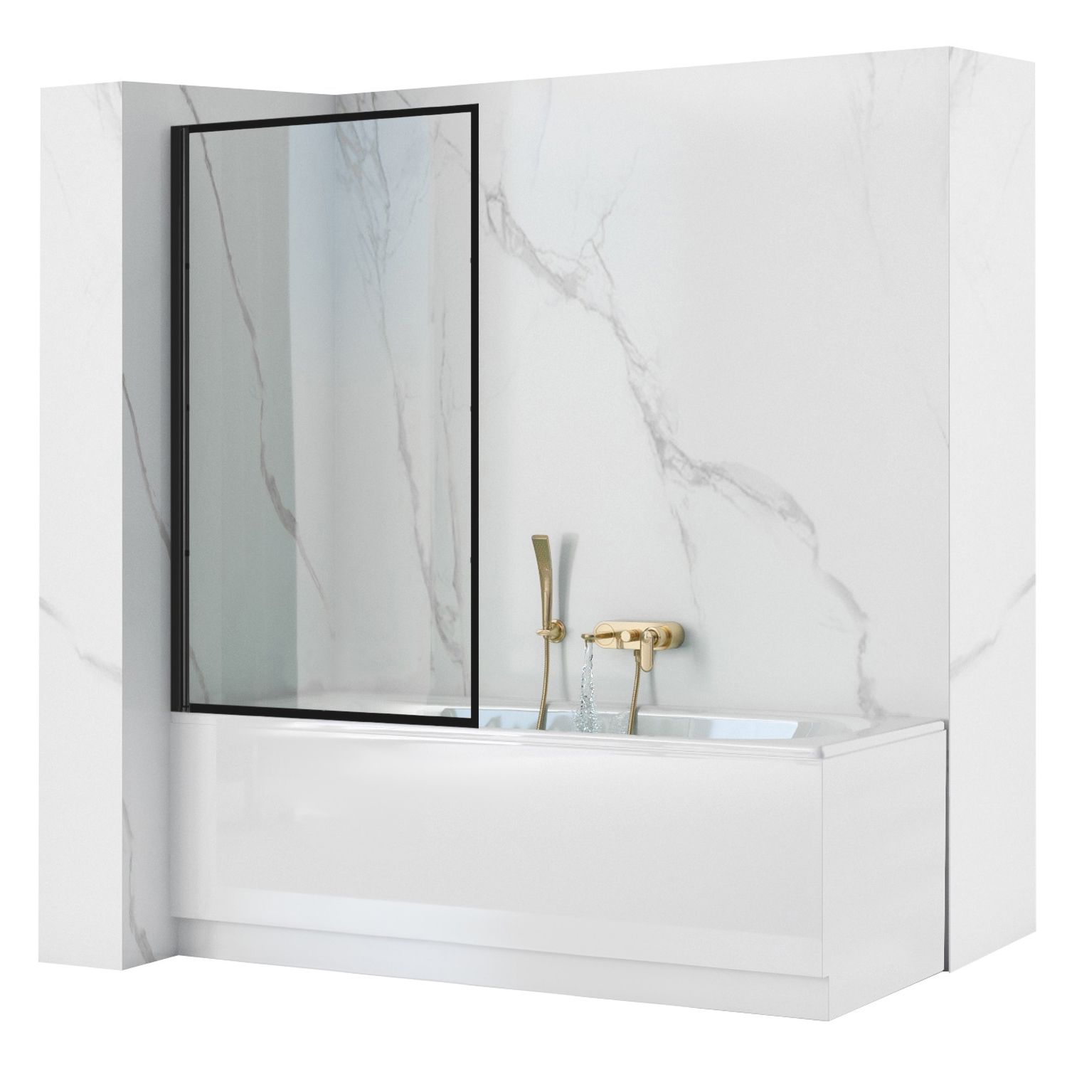 REA suihkuseinät LAGOS 80 musta, 1,8X80X140CM