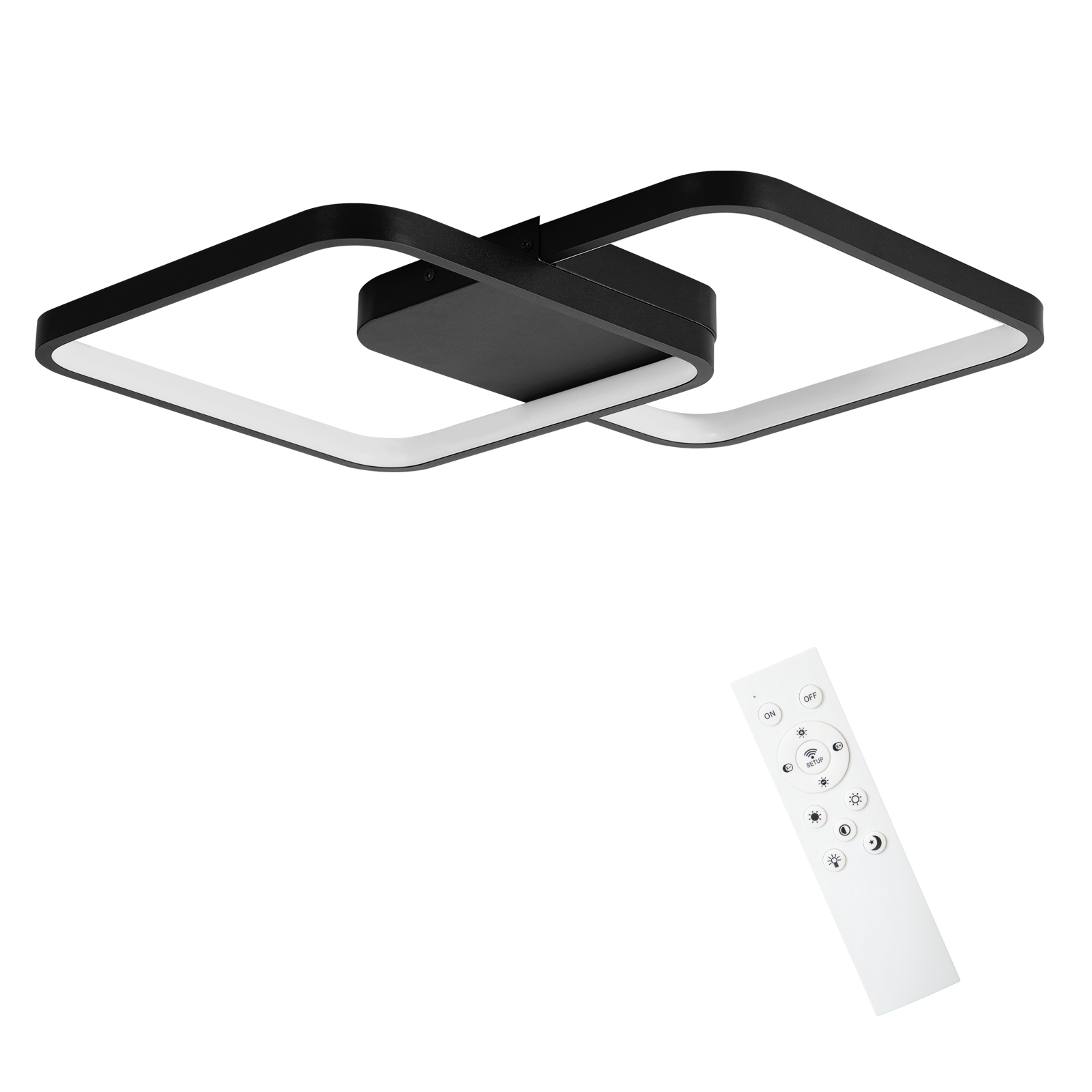 NETTLIFE moderni musta, metallinen LED-kattovalaisin, 3000K ja, 6000K, 55W, 43*43*45cm, himmennettävä design-keittiölampulla, makuuhuoneeseen