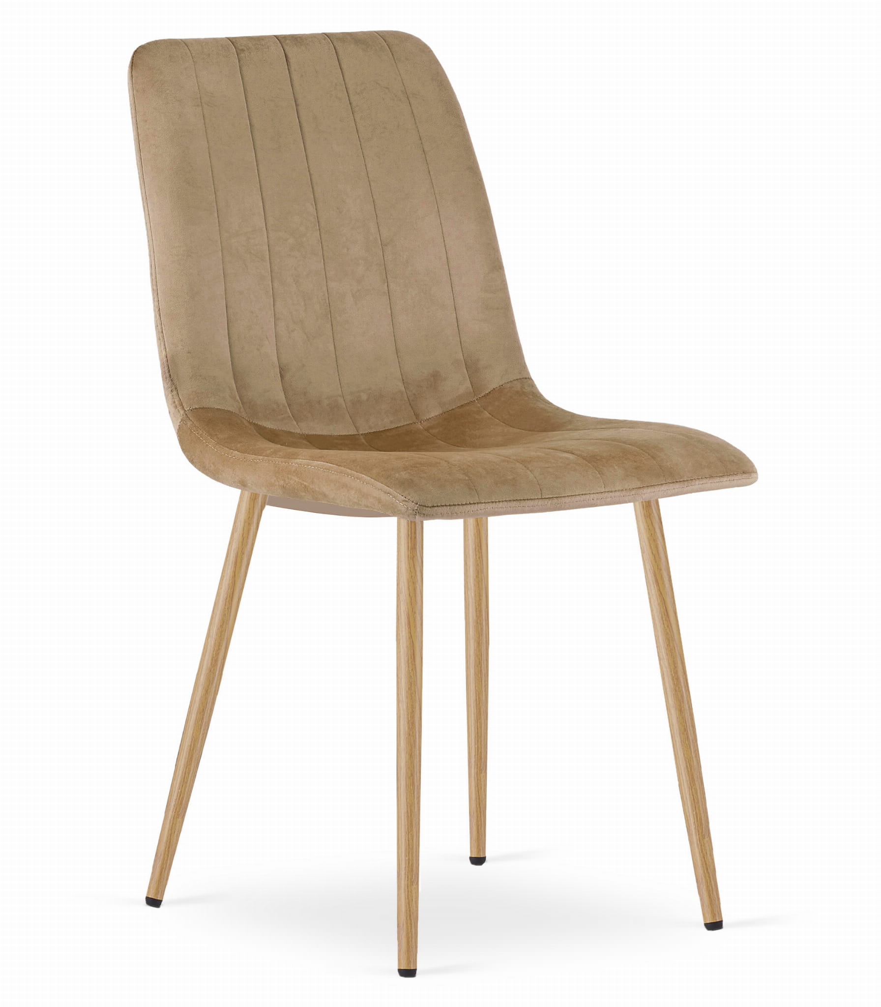 Tuoli - Leobert - LAVA - sametti ruskea/puujalat - 45x55x86 cm - setti 4 kpl