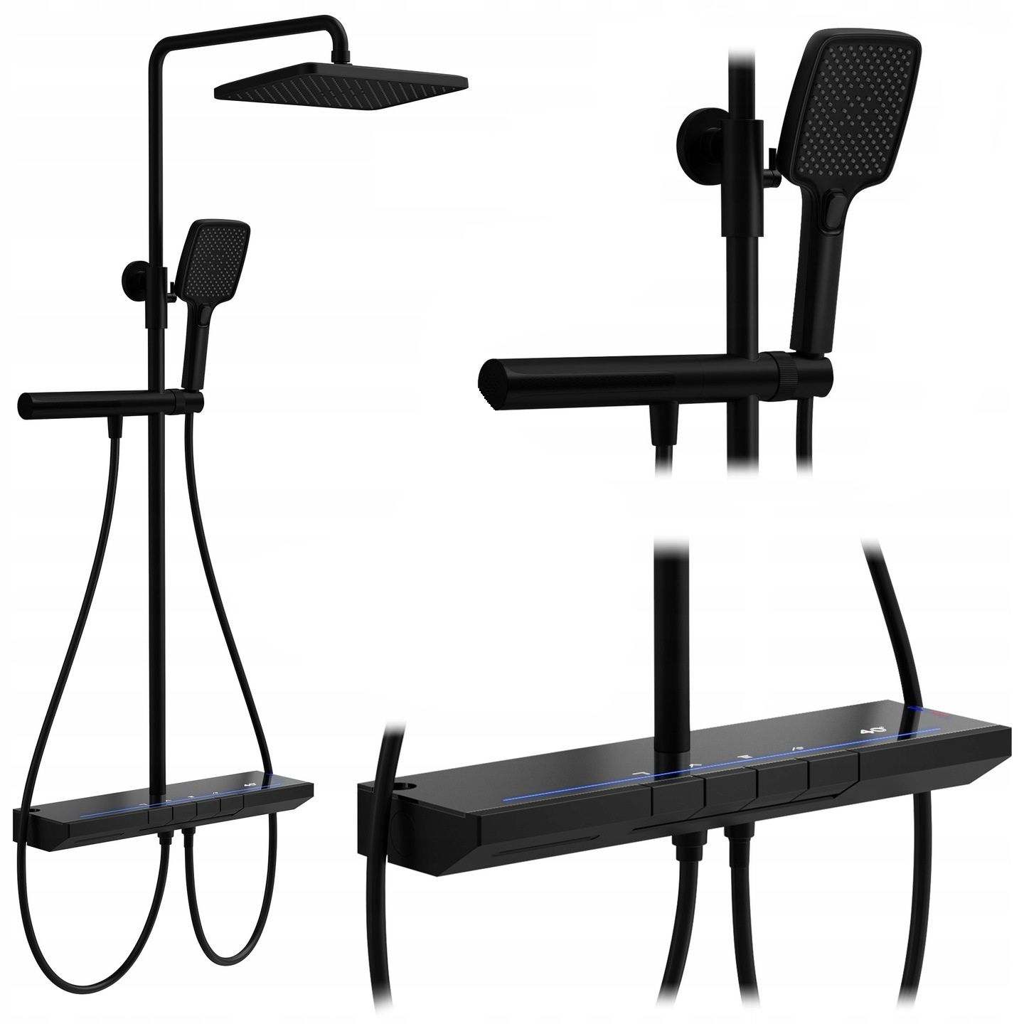 REA suihkusetti PEDRO musta, 50X48,5X102CM