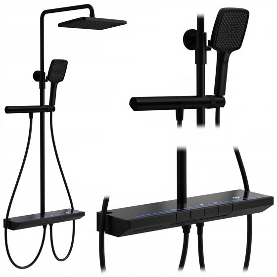 REA suihkusetti PEDRO musta, 50X48,5X102CM