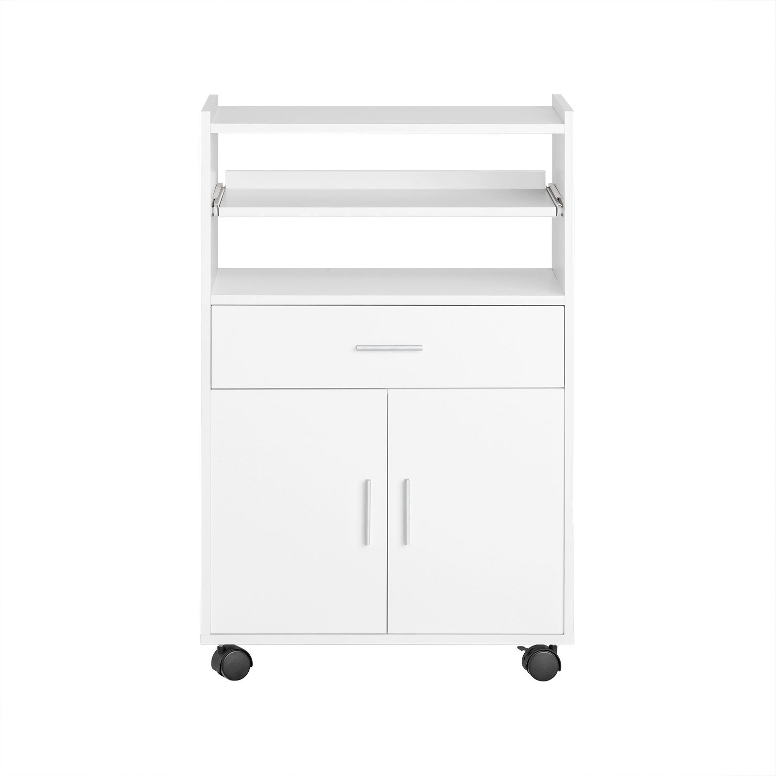 SoBuy Keittiökaappi FSB09-W pyörillä, puukuitulevy, valkoinen