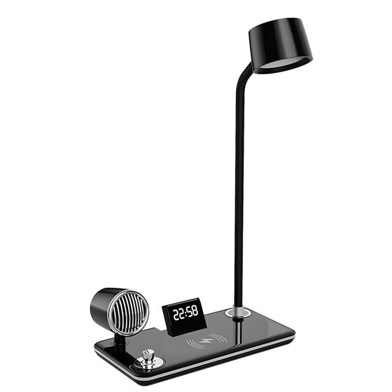 3-in-1 LED-pöytälamppu Bluetooth-kaiuttimella ja latausasemalla
