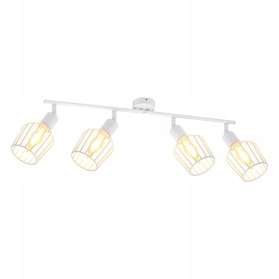 NETTLIFE 4 E14 - kattospottivalaisinta - metallia, 350° kääntyvä teollinen eteisvalaisin, seinävalaisin eteiseen ja olohuoneeseen, valkoinen