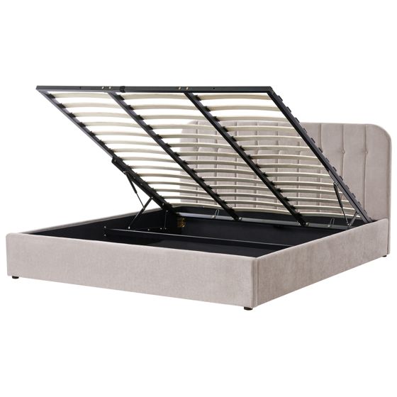 Sänky säilytystilalla kangas CHALLANS 180 x 200 cm Beige