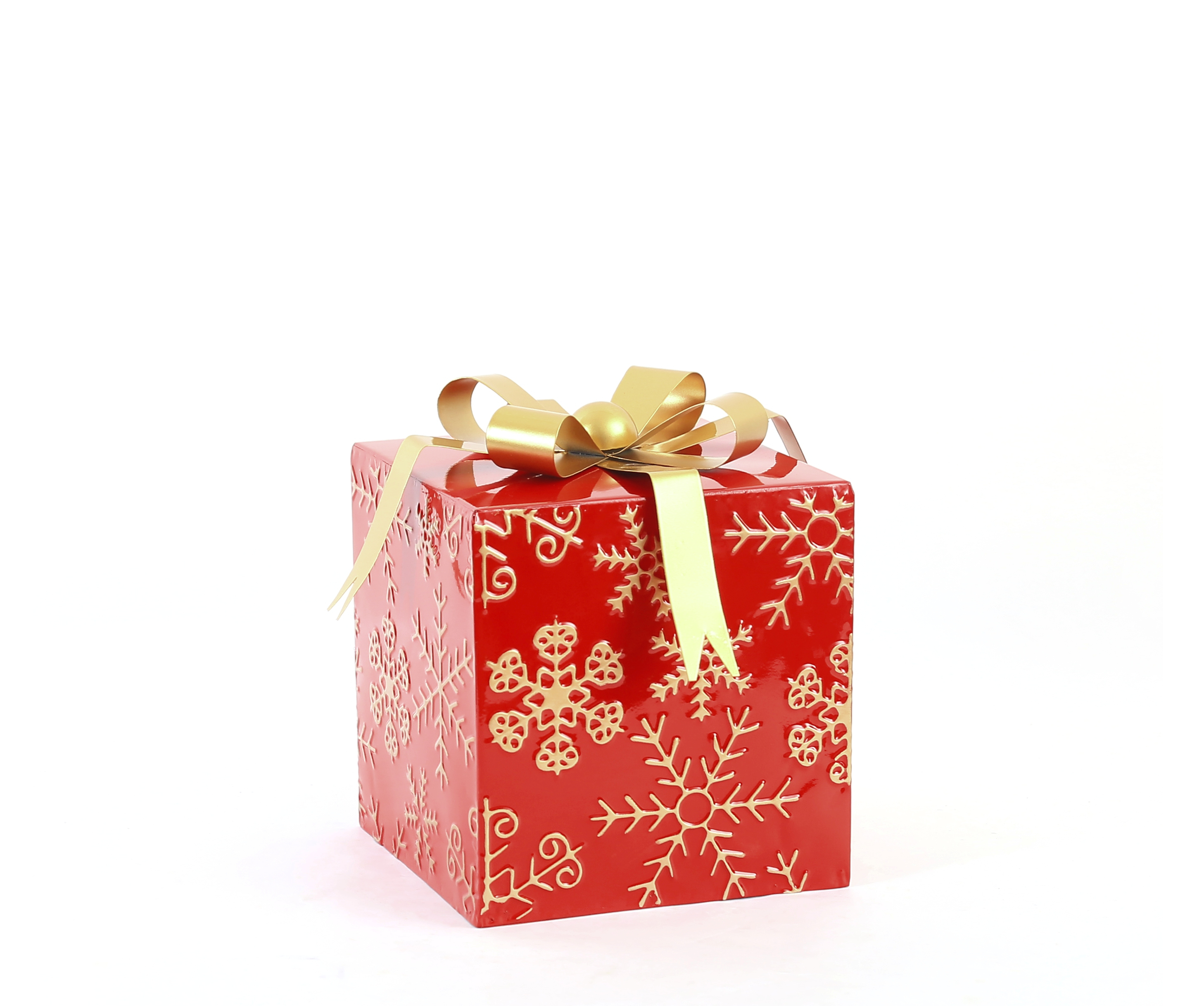 Lahjapakettikoriste SANTA LILA punakultainen metalli 18, 5x18, 5x24 cm