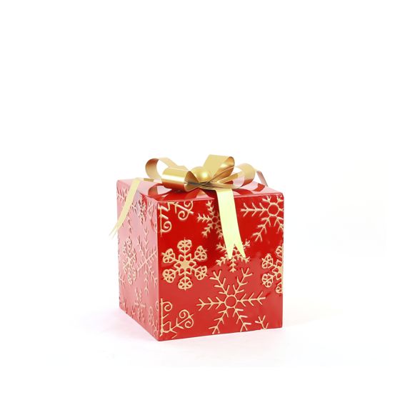 Lahjapakettikoriste SANTA LILA punakultainen metalli 18, 5x18, 5x24 cm