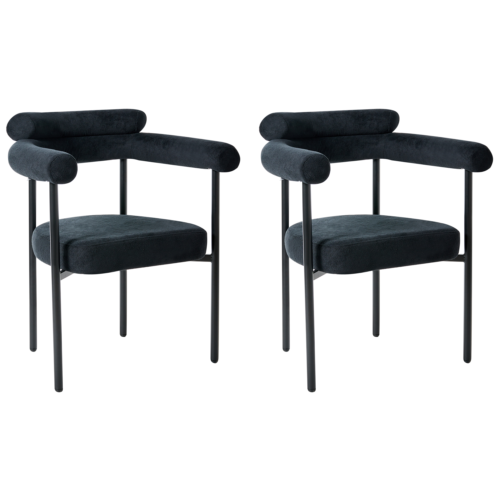 Ruokatuolisetti 2 kpl LYNEY kangas Musta