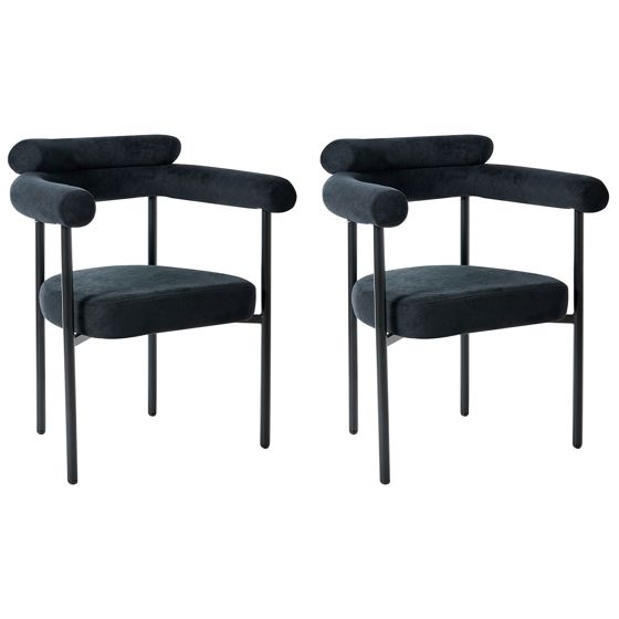 Ruokatuolisetti 2 kpl LYNEY kangas Musta