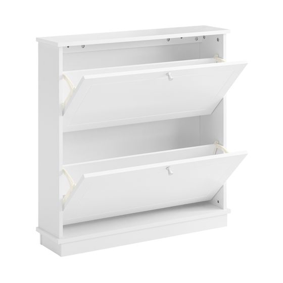 SoBuy Kenkäkaappi FSR99-W 2-ovinen puukuitulevy, valkoinen