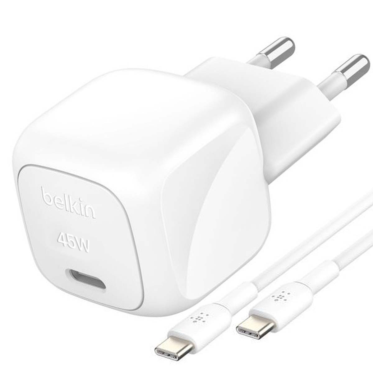 USB-C 45W verkkolaturi, Power Delivery -yhteensopiva, 1 m USB-C -kaapelilla