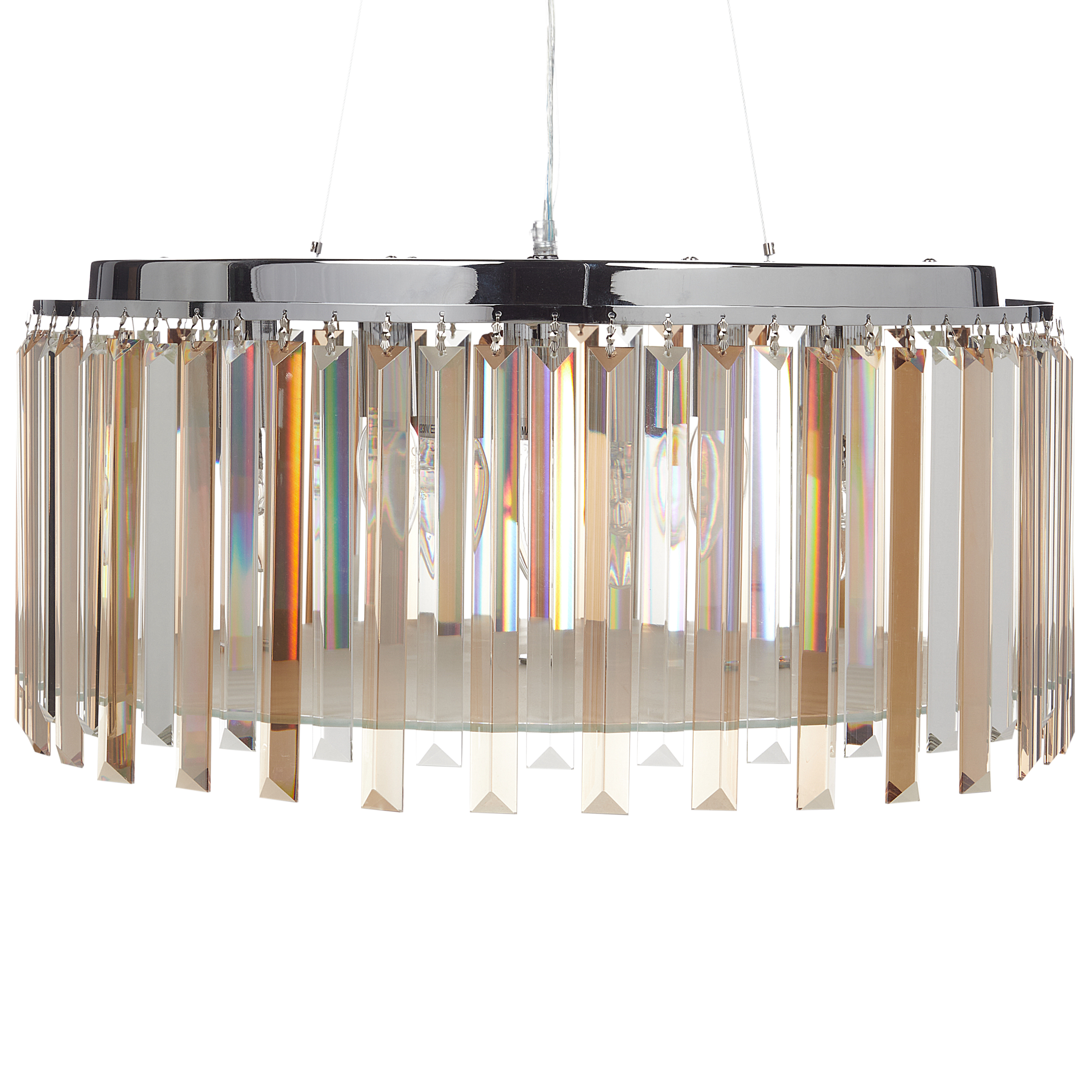 Kattokruunu LAMEIRA lasi Hopea