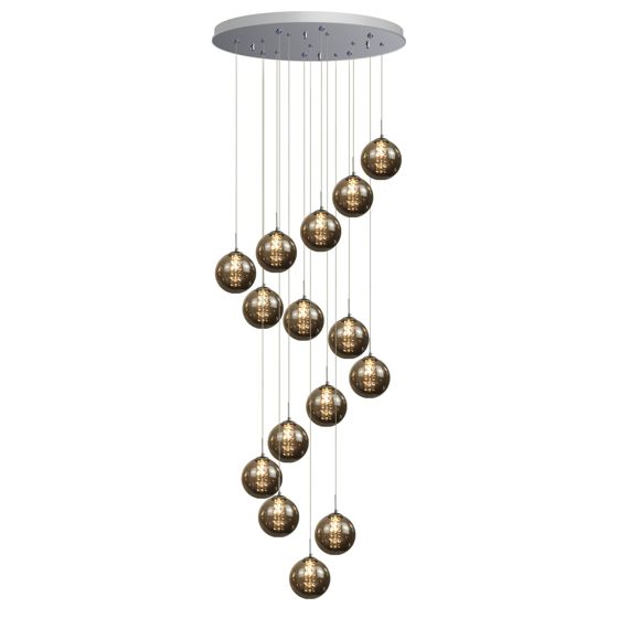 NETTLIFE - riippuvalaisin Korkeussäädettävä, ruokapöytä, lasinen, riippuvalaisin - moderni, portaikkoriippuvalaisin, 15 liekkiäKattokruunu