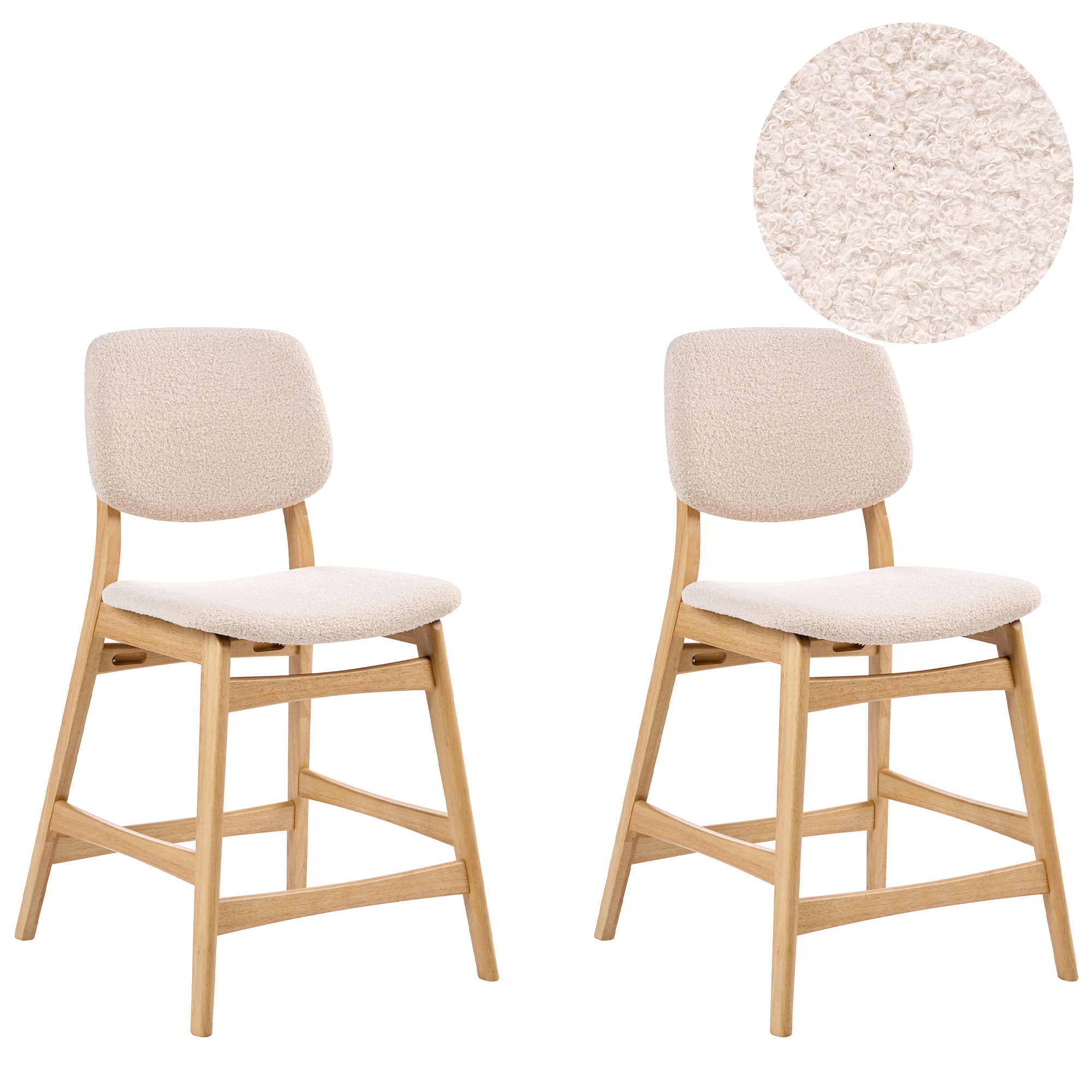 Baarituolisetti 2 kpl ELAINE Buklee Vaaleanruskea/beige