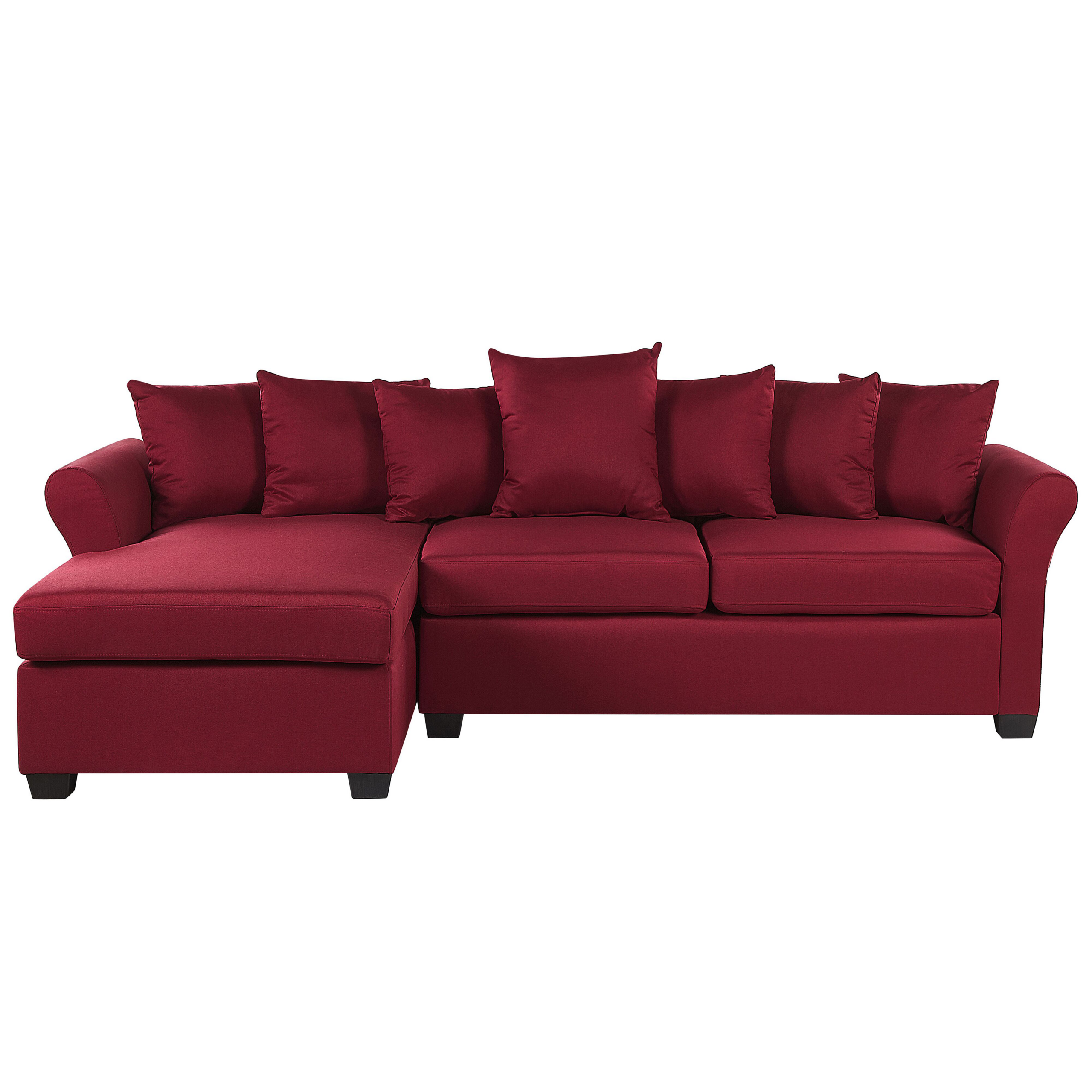 Kulmasohva VIKNA kangas Tummanpunainen 3-istuttava Oikea