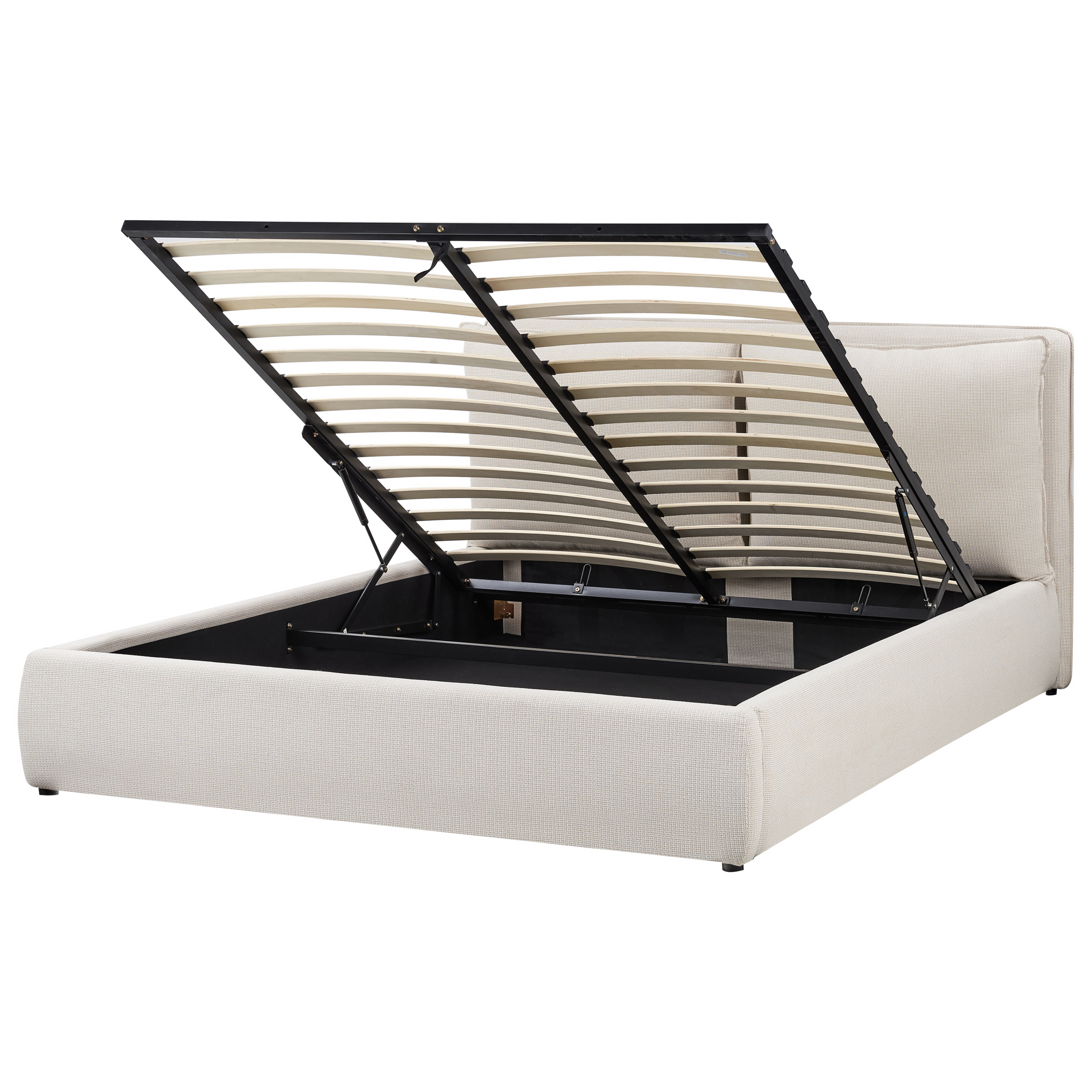 Sänky säilytystilalla kangas BAJONNA 160 x 200 cm Beige