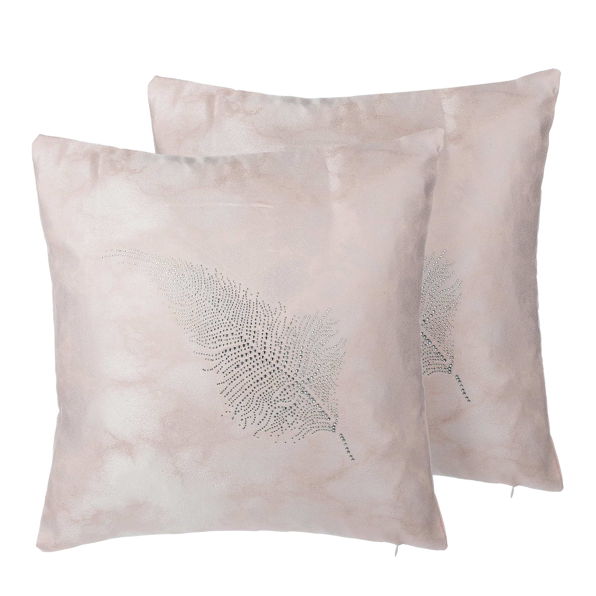 Koristetyynysetti 2 kpl SILENE 45 x 45 cm Vaaleanpunainen Kasvikuvio