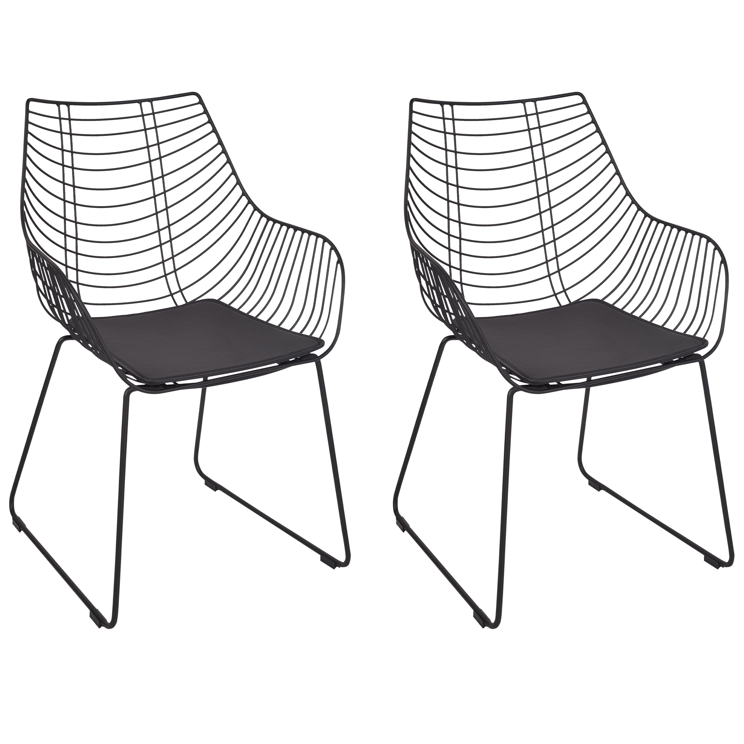 Ruokatuolisetti 2 kpl ANNAPOLIS metalli Musta
