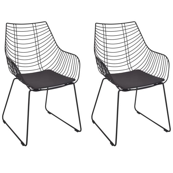 Ruokatuolisetti 2 kpl ANNAPOLIS metalli Musta