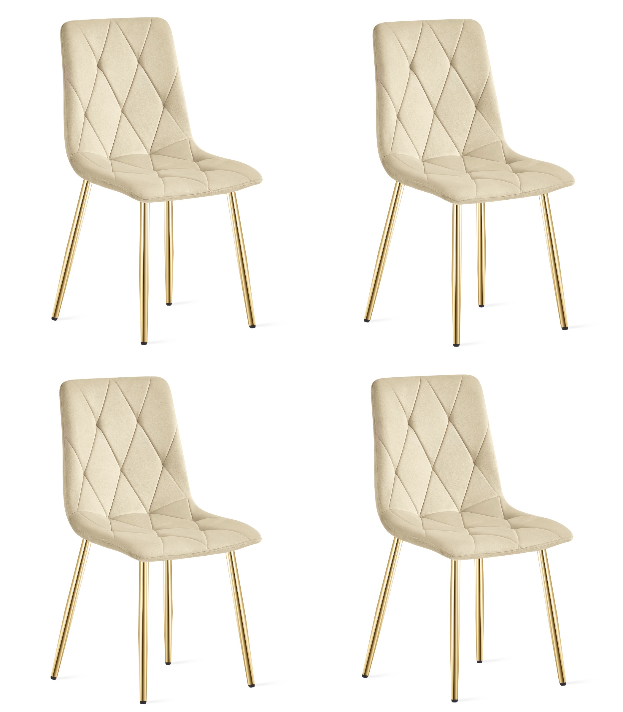 LIBRA-tuoli, vaaleabeige sametti, kultaiset jalat (4 kpl)