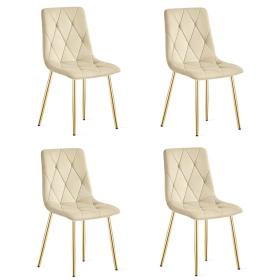 LIBRA-tuoli, vaaleabeige sametti, kultaiset jalat (4 kpl)