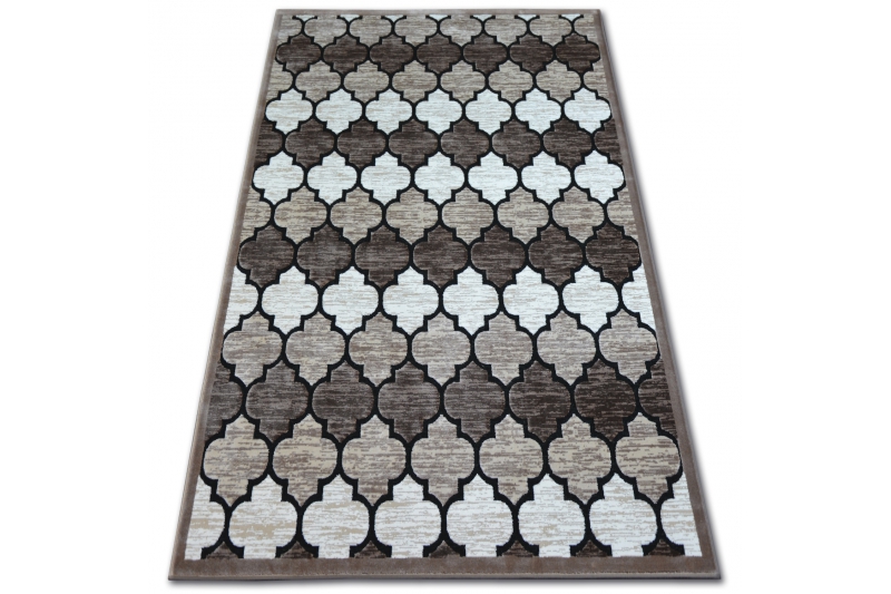 Matto AKRYYLI YAZZ 3766 tumma beige/Salmon Marokkolainen apila Säleikkö 240x330 cm