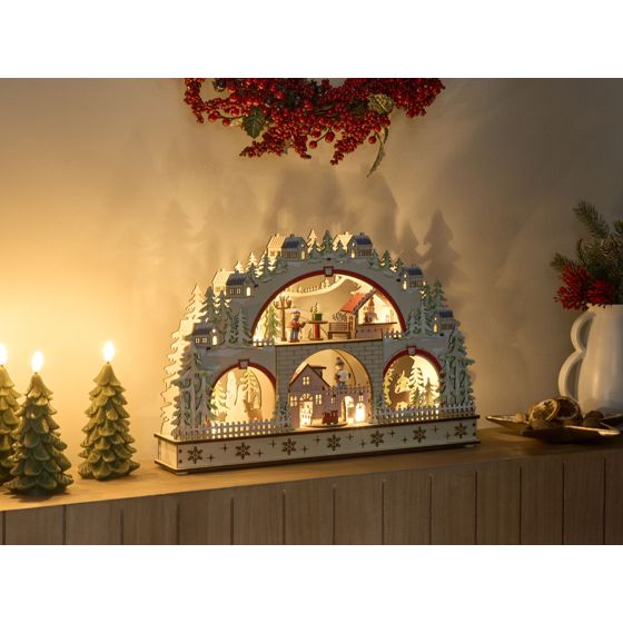 Joulukoriste LED-valo SELURA 30 cm Vaaleanruskea