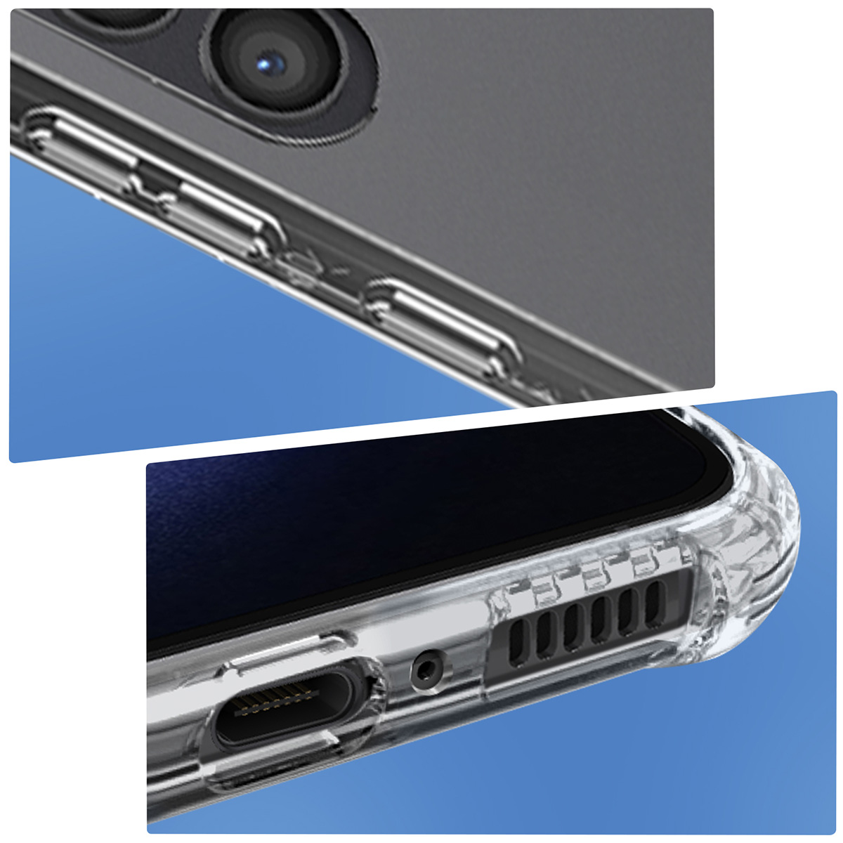 Vahvistettu iskunkestävä kotelo Samsung Galaxy S23 5G Force Case Transparent