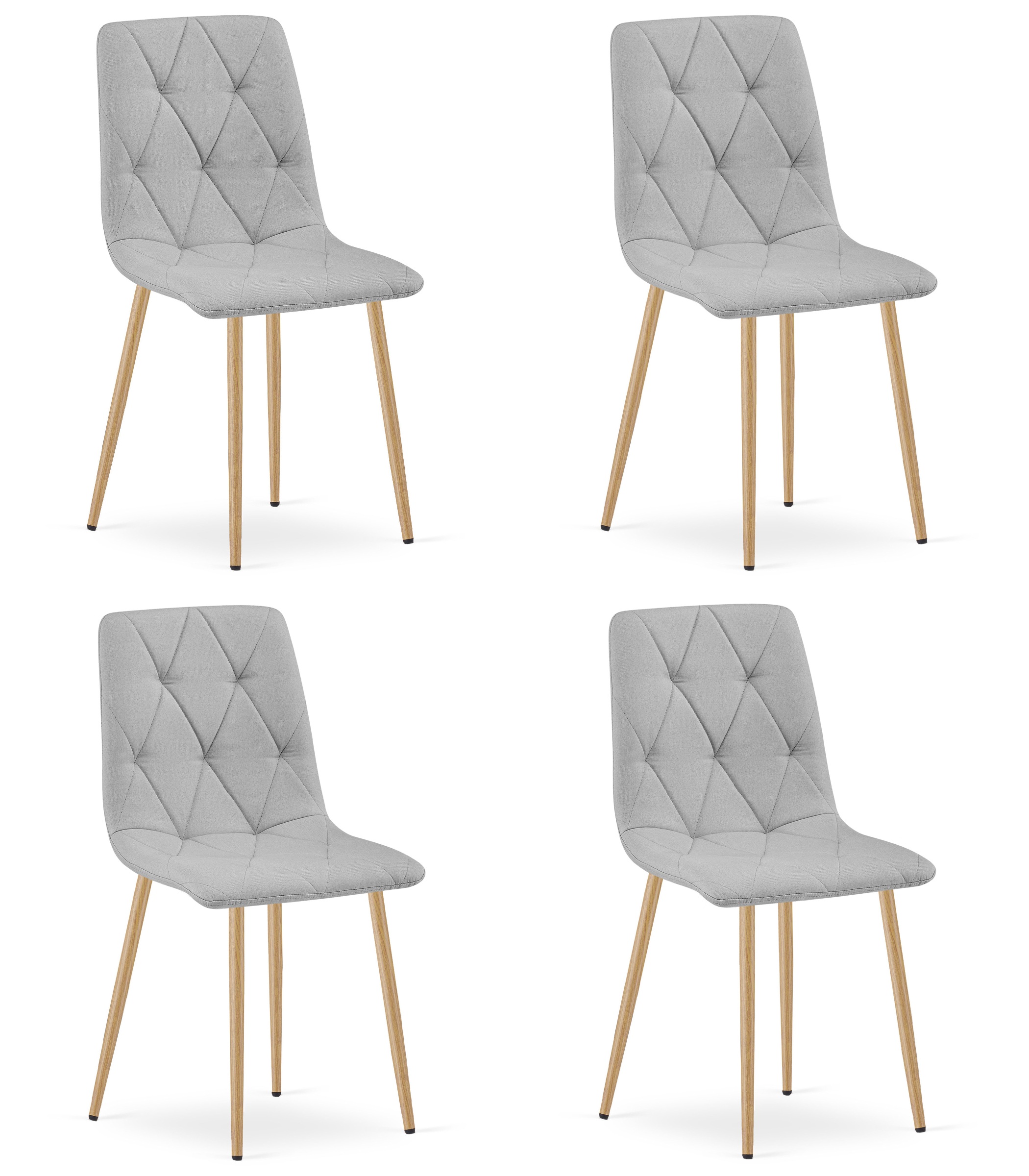 LIBRA-tuoli vaaleanharmaa kangas, puunväriset jalat (4 kpl)