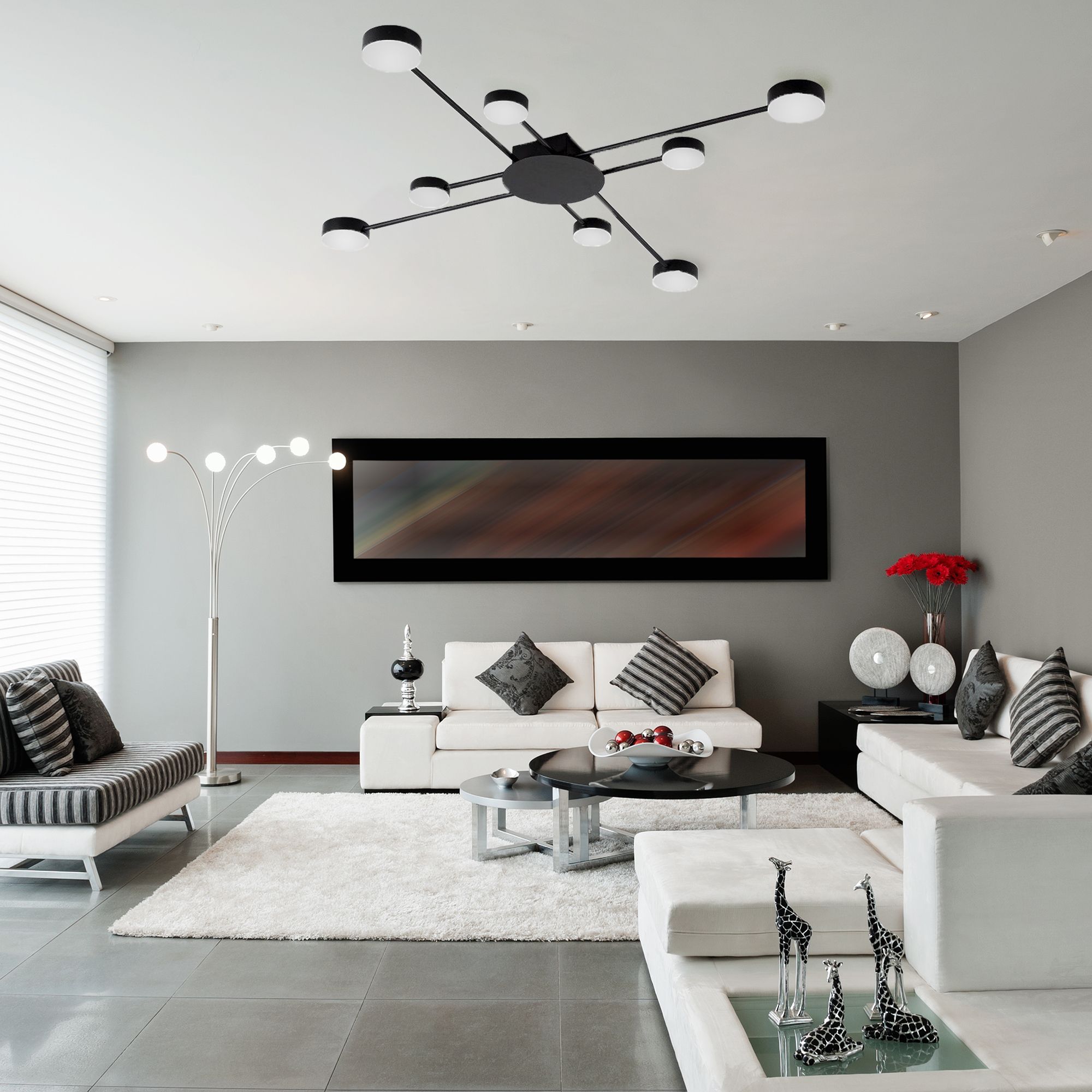 TOOLIGHT kattovalaisin LED APP523-8C musta, 48x48x14cm