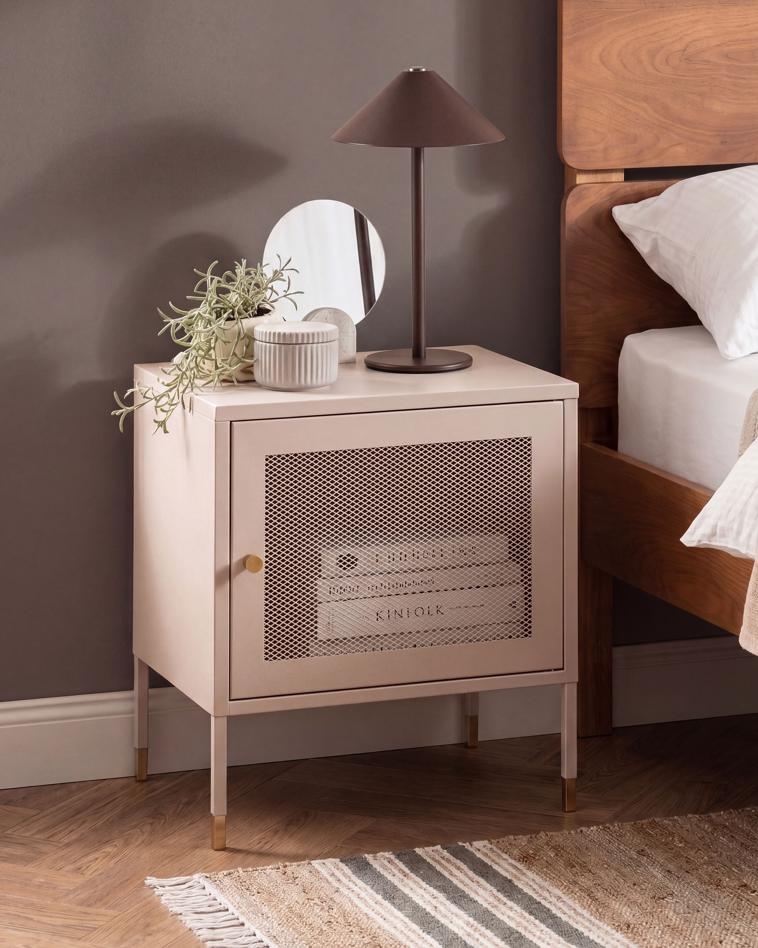 Yöpöytä OSSETT Metalli Beige