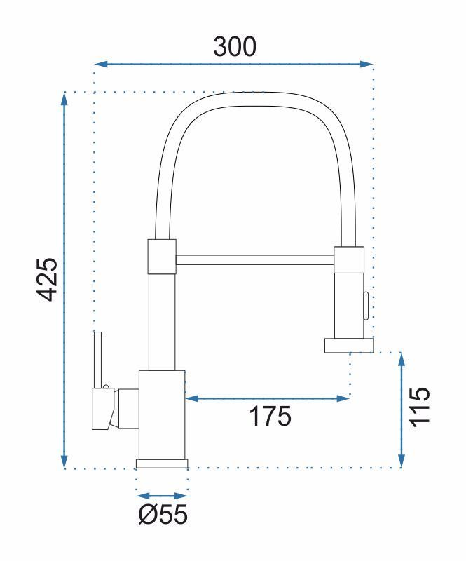 REA Keittiöhana COLIN 300 harjattu kupari, 30X17, 5X42, 5CM