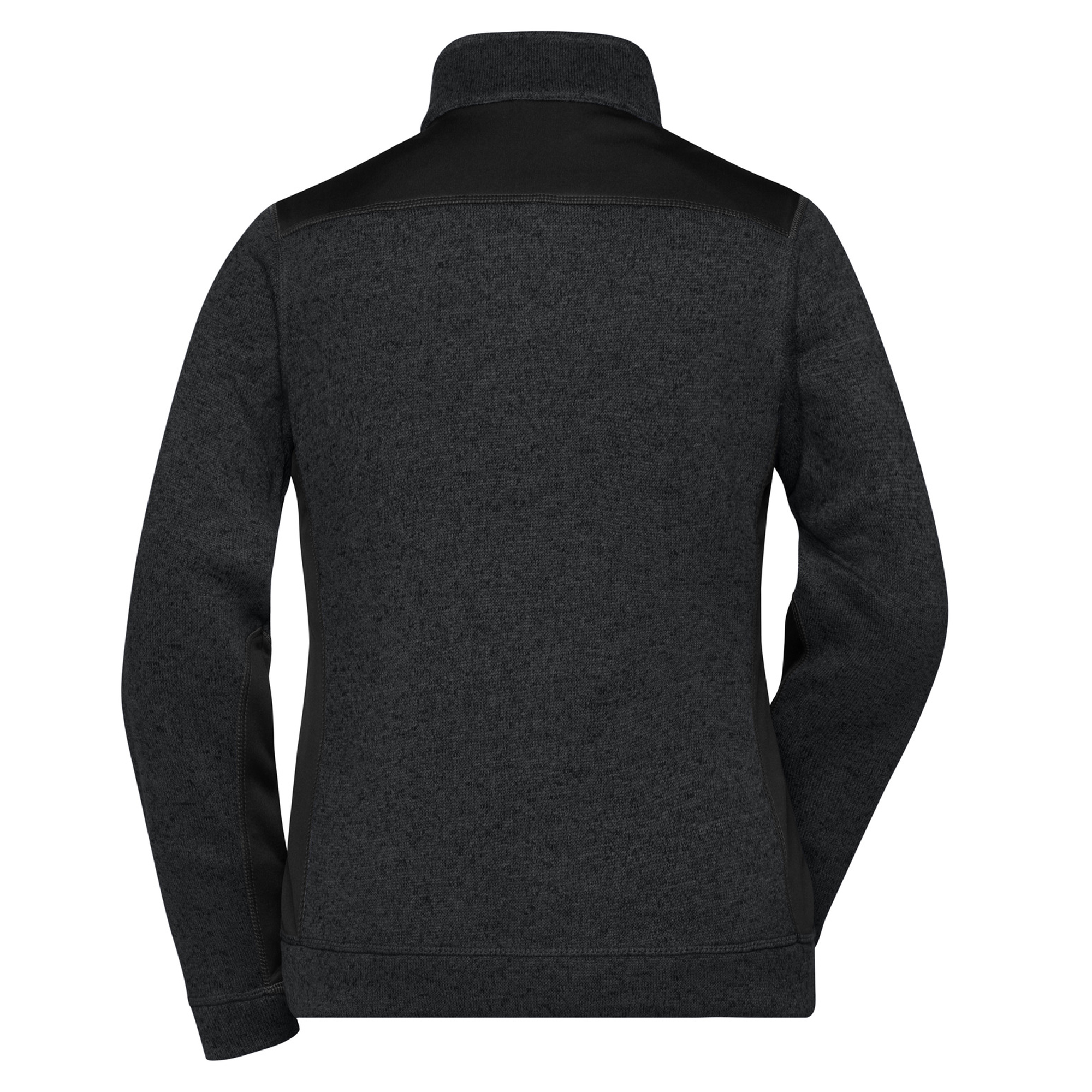 James and Nicholson - Naisen kudottu fleece-pusero - 280 g - Kontrastipaneelit, melange, kaulasuoja, sivuliitokset, pitkät hihat - Työ ja vapaa-aika