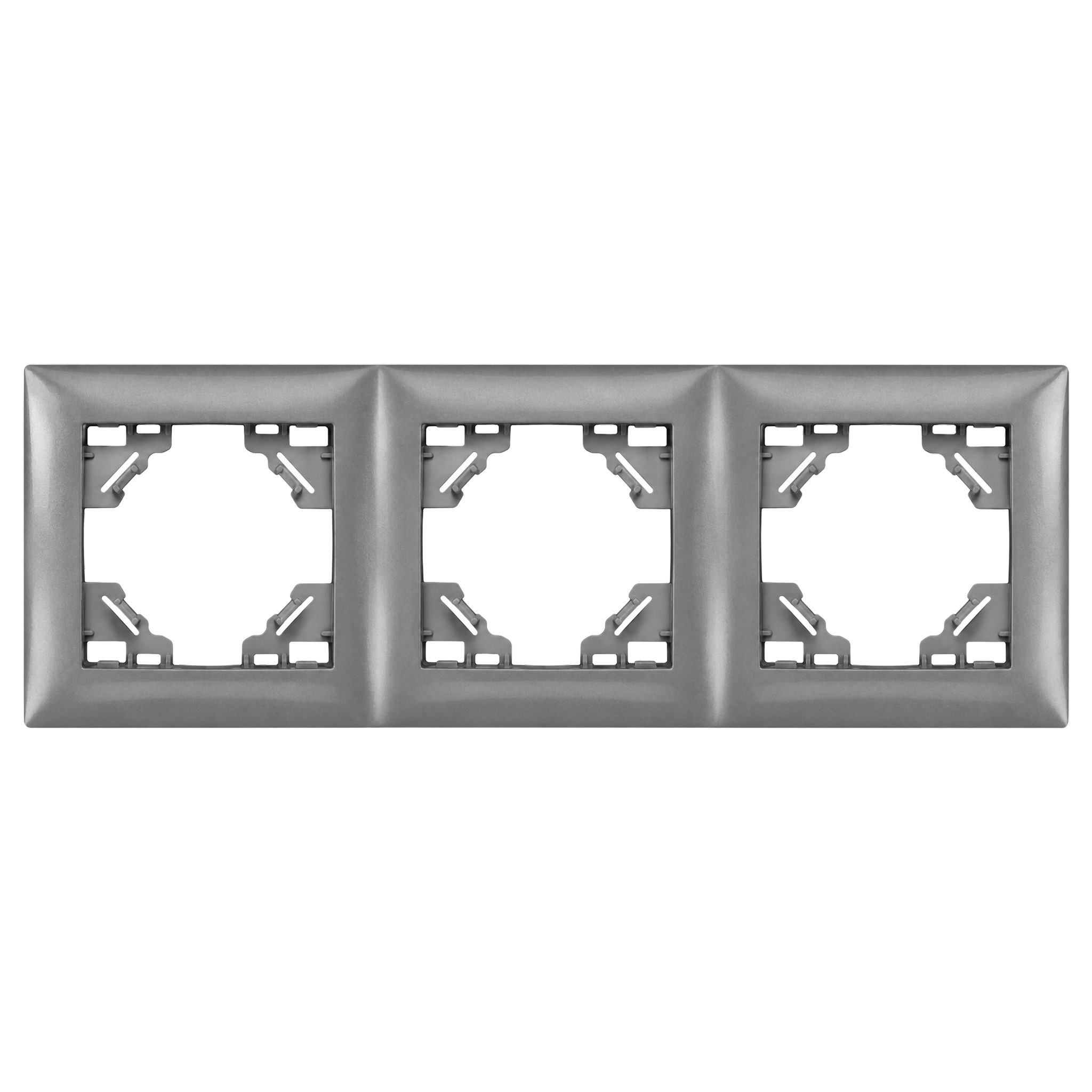 Toolight Kolmiosainen kehys pistorasioille OSTE JNH015-3F Harmaa 1, 1x22, 5x8, 4cm