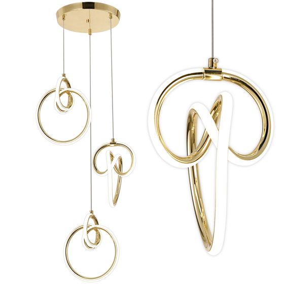 TOOLIGHT riippuva kattovalaisin G072-3CPR kulta, 127,5x21,5x25cm