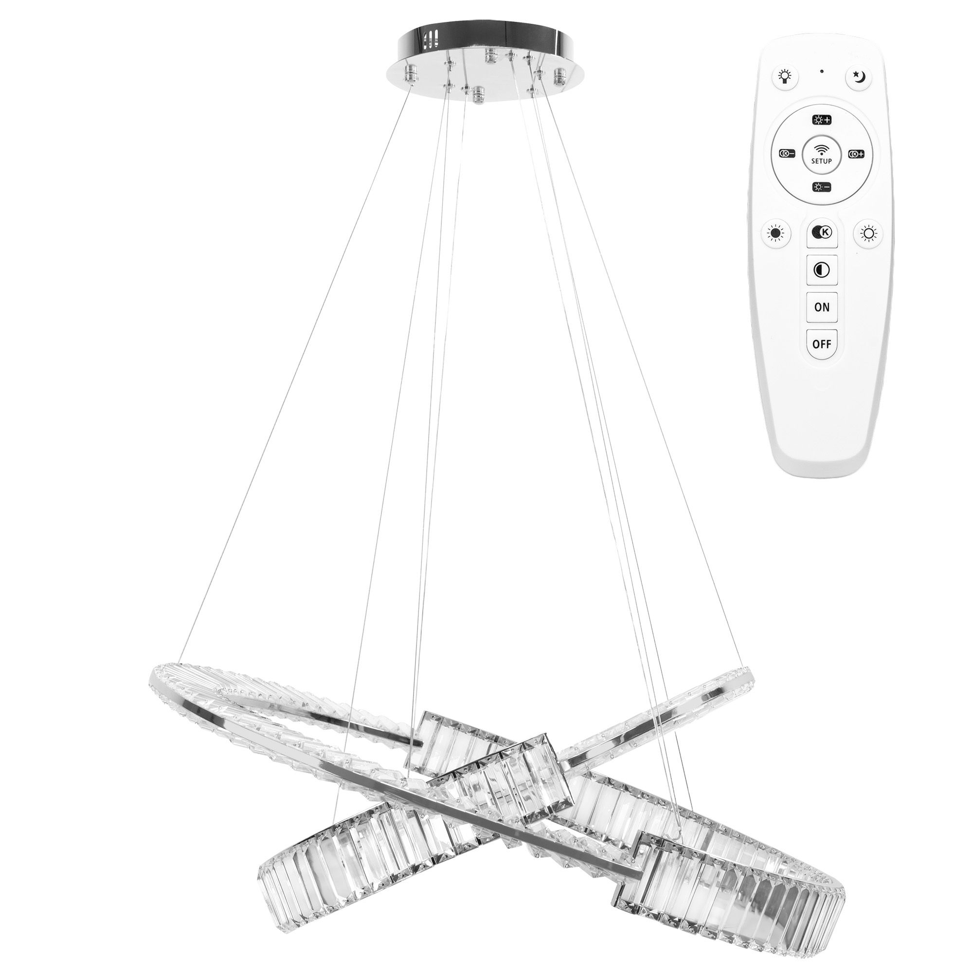 TOOLIGHT riippuva kattovalaisin LED APP1525-CP60/80 kromi, 79x79x90cm