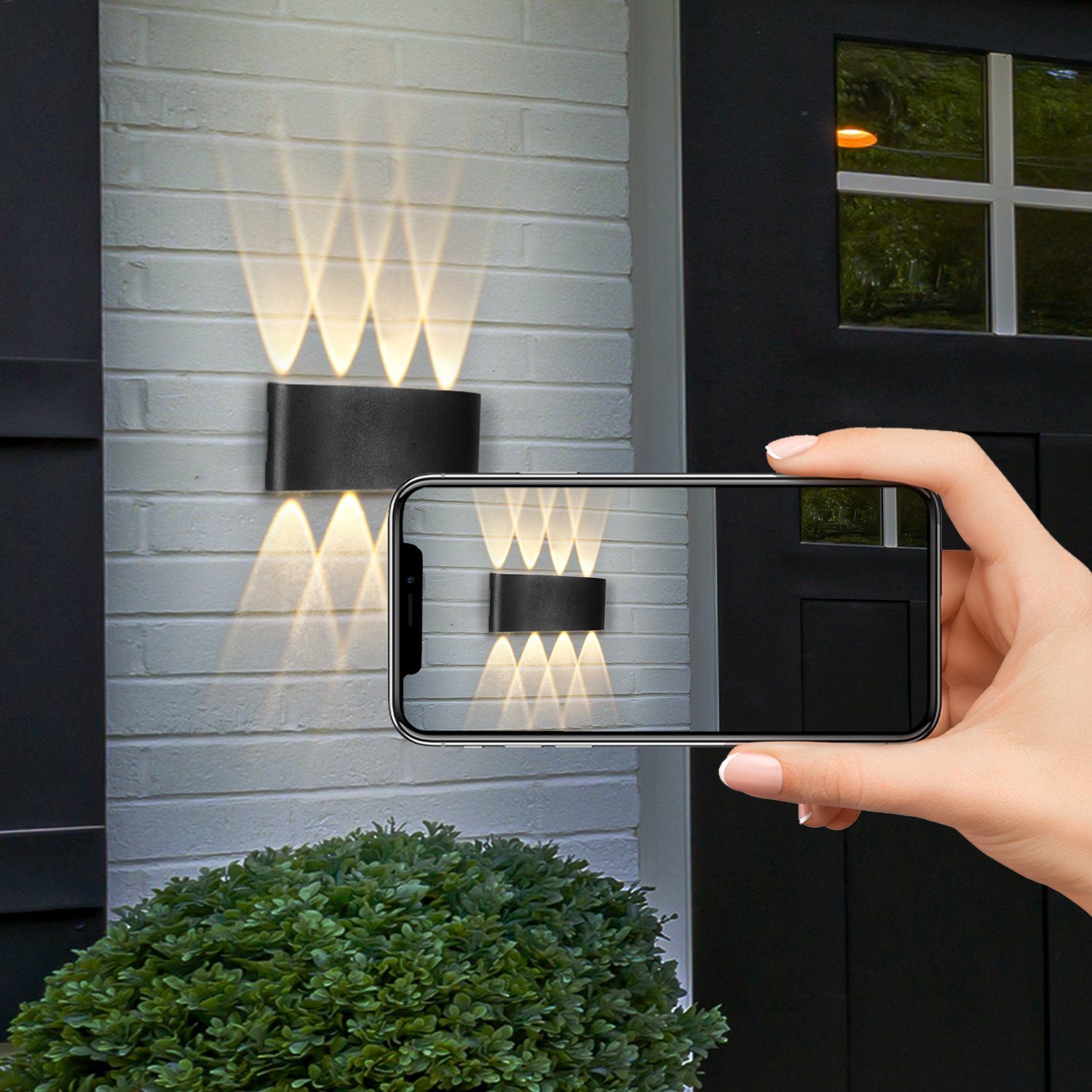 NETTLIFE LED - seinä valaisin, sisäkäyttöön:, 2, kpl, mustia, ulkoseinävalaisimia, ylös ja alas, 7W, IP65