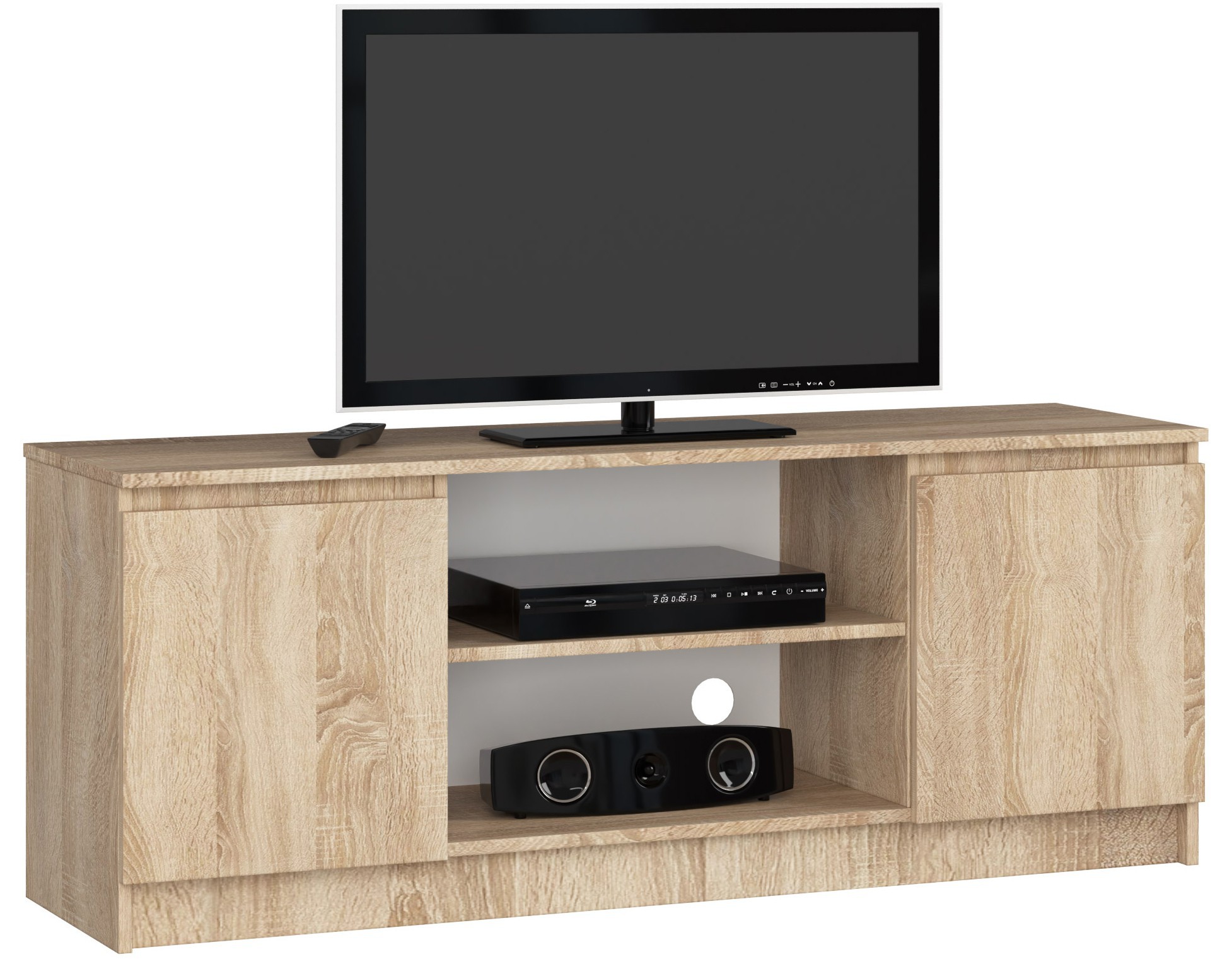 Akord TV-taso 2 Ovet 1 Hylly Sonoma-tammi 140x40x55