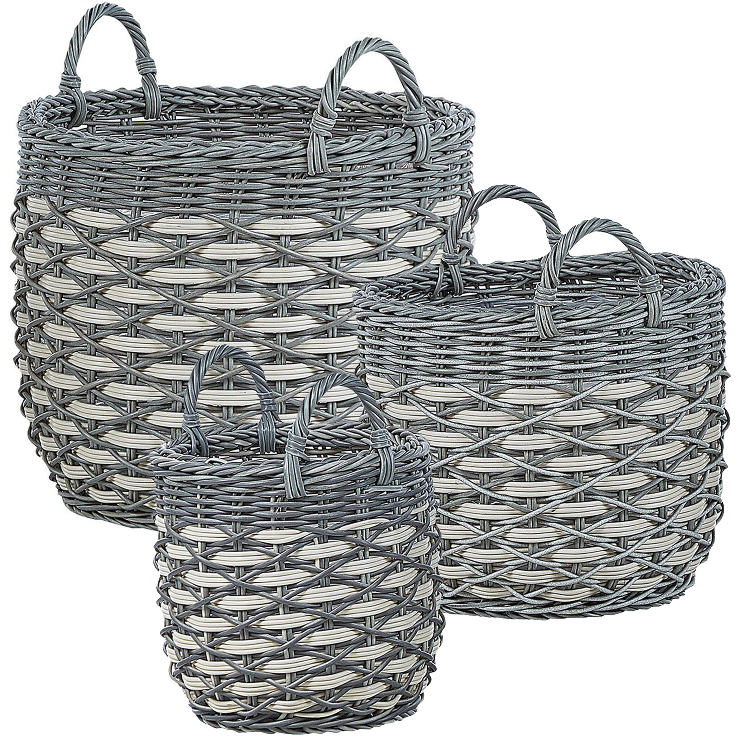 Koriruukkusetti 3 kpl GEFIRA 31/39/49 cm Polyrottinki Harmaa