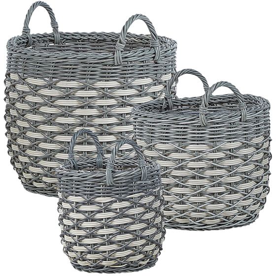 Koriruukkusetti 3 kpl GEFIRA 31/39/49 cm Polyrottinki Harmaa
